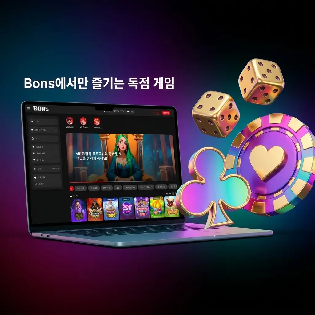 Bons 독점 게임 섹션: 슬롯, 블랙잭, 바카라, 크래시, 잭팟, 룰렛 등 다양한 파트너십 게임 제공